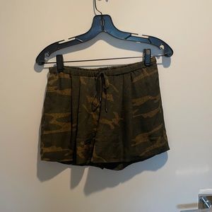 Haute Hippie silk camo shorts with drawstring